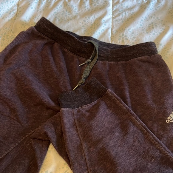 Adidas purple joggers. Long Capri. Pockets and drawstring. - Picture 3 of 4
